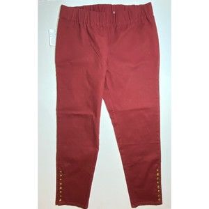 Soft Surroundings Metro Jeggings Burgundy Denim Pull On Elastic Waist Petite M